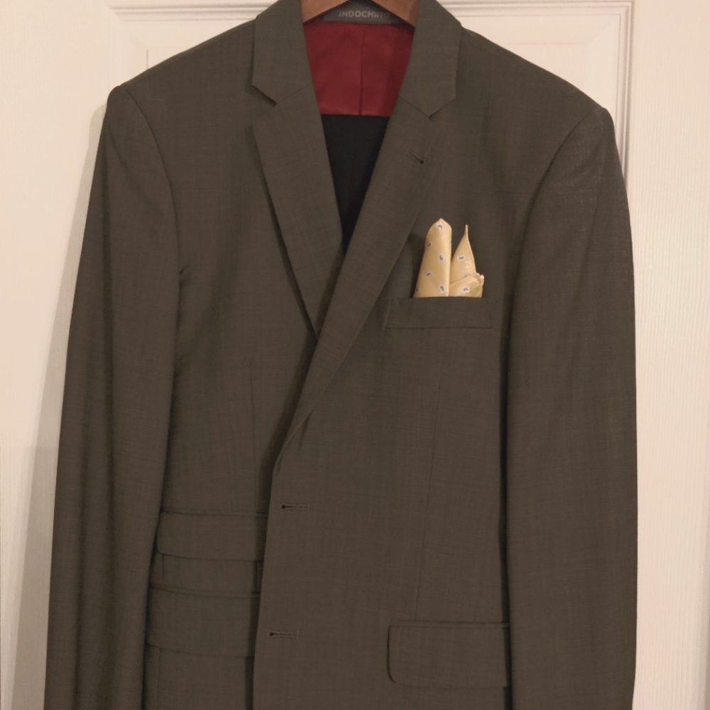 Single breasted suit jacket, super 130s fine wool, 40R, light grey